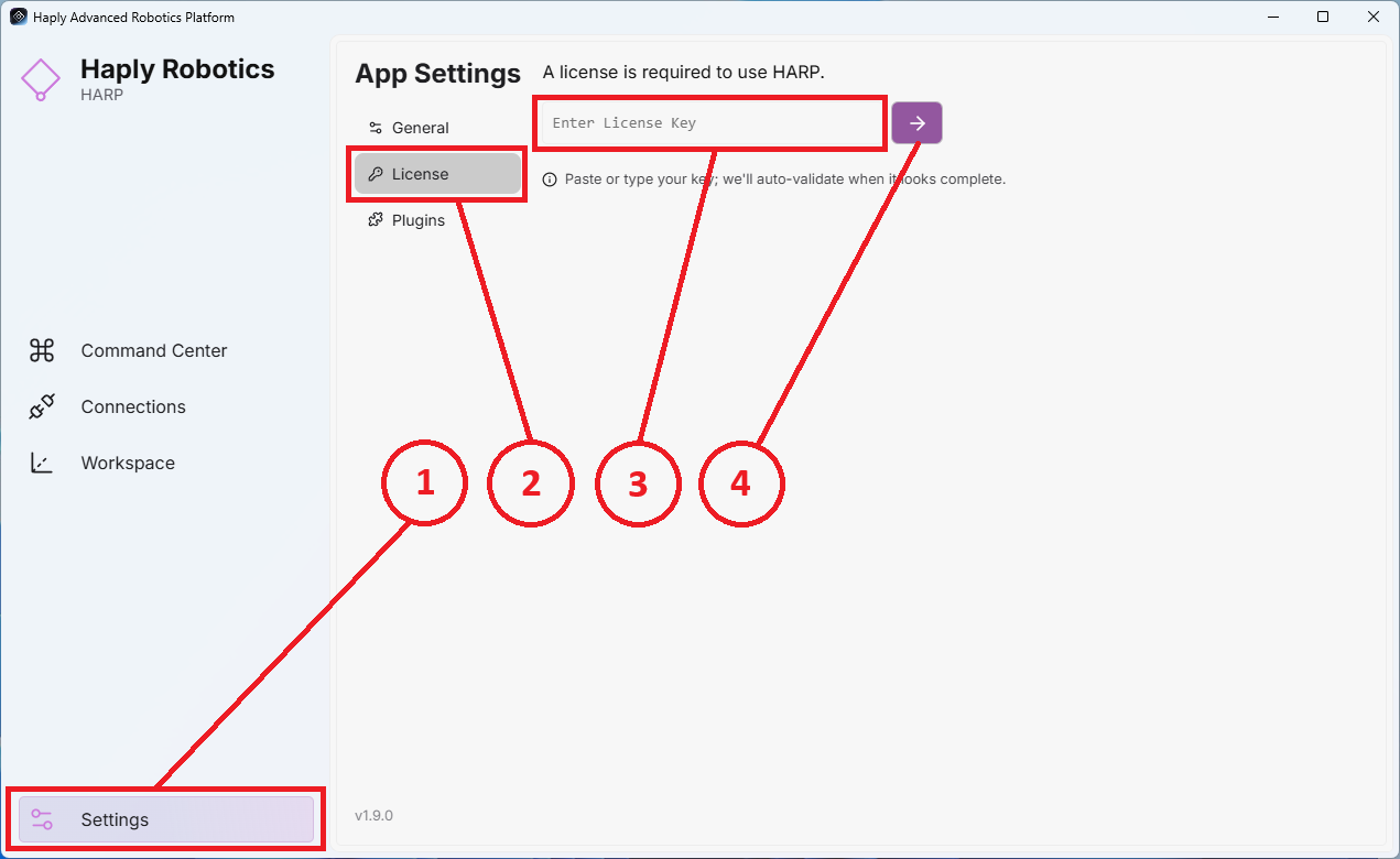 harp _Validation de licence