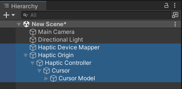 Hiérarchie du Haptic Rig